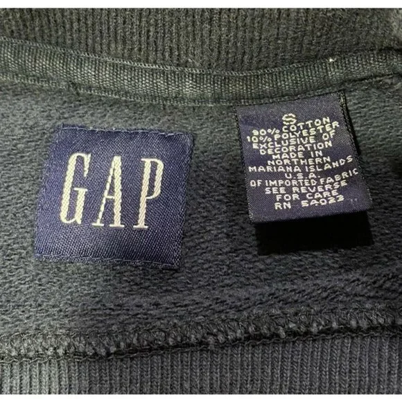VTG 90s Gap Original Navy Blue Embroidered￼ Spell Out Crewneck Sweatshirt Small - Picture 6 of 6